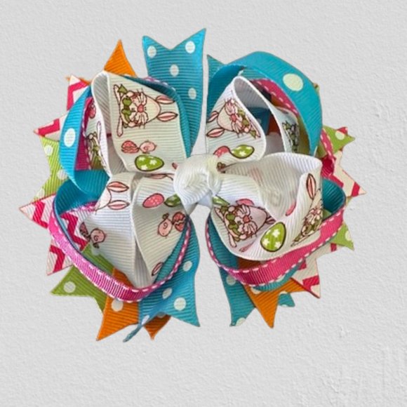 Hand Crafted Other - White Easter Bunny Deluxe Bow